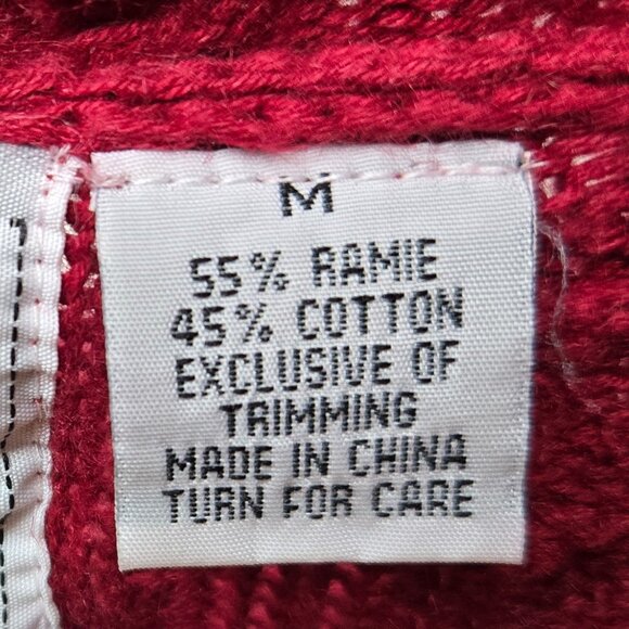 Vintage Storybook Knits Sweater Women’s Sequin Reindeer Cable Knit Cardigan M - Picture 7 of 7